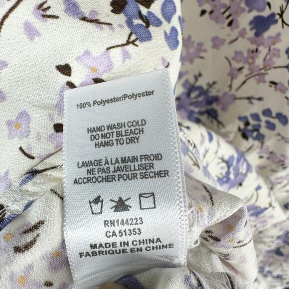 Bishop + Young Camille Flutter Sleeves Blouse Botanical Print Size XL Casual - Picture 5 of 12